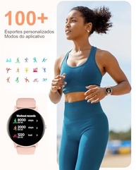 Smartwatch Rosa: Relógio Inteligente Full Touch, Ligações, IP67 e 2 Tiras - imagem 5