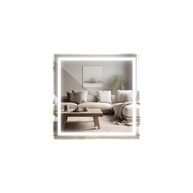Espelho Quadrado Jateado LED com Touch 50x50cm - Iluminação Inteligente e Design Moderno - imagem 1
