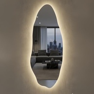 Espelho com LED Touch Três Cores Orgânico 90x40cm – Iluminação Inteligente para Banheiro, Quarto e Closet - imagem 4