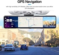 Dash Cam 12" 4G WiFi Touch Screen: Navegação GPS, DVR Android 8.1 e Câmera de Ré Inteligente - imagem 3