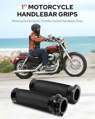 Manoplas Benlari Pretas 2,5cm para Harley Davidson: Sportster, Dyna, Softail e Touring - imagem 2