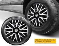 Jogo 4 Calotas Esportivas Triton Preto/Prata Aro 14 para Toyota Etios e Yaris - imagem 4