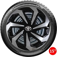 Jogo 4 Calotas Esportivas Spider Aro 15 Preto/Prata - Toyota Etios, Yaris, Corolla - imagem 4