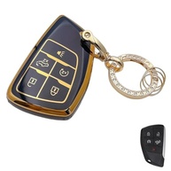 Capa Protetora TPU Macia Preta com Chaveiro Dourado para Chave Chevy GMC Silverado Sierra 1500 2500HD 3500HD - imagem 2