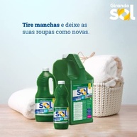 Girando Sol Água Sanitária Verde Tradicional 2L - Alvejante Potente com Cloro Ativo - imagem 3