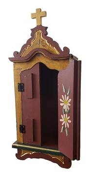Oratório Barroco em Madeira Pintado à Mão | 46x20cm | Estilo Tradicional Mineiro - imagem 2