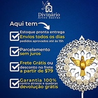 Escapulário Tradicional De Pano Tecido Grande Nossa Senhora Aparecida Nossa Senhora do Carmo 36cm - imagem 4