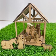 Presépio de Natal em MDF com Reis Magos, Jesus, Maria e José - Decoração Tradicional e Encantadora - imagem 3