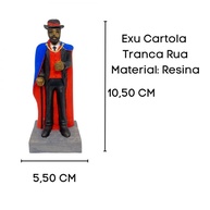 Escultura Exu Cartola Tranca Rua 10,50 cm em Resina - Proteção e Estilo Afro-Brasileiro - imagem 2