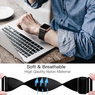 Pulseira Lerobo unissex, trançada, esportiva, de nylon elástico, compatível com Apple Watch Ultra 2, SE, 9, 8, 7, 6, 5, 4, 3, 2, 1 de 38 mm, 40 mm, 41 mm, 42 mm, 44 mm, 45 mm, 49 mm - imagem 5