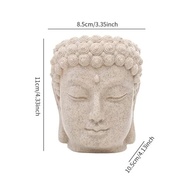 Estátua de Buda com Vaso de Flores em Resina - Decoração Tranquila para Casa e Jardim - imagem 4