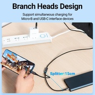 Cabo USB 2 em 1 Vention: Carregue e Transfira Dados! - imagem 3