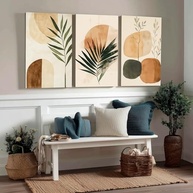 Kit 3 Quadros Decorativos Canvas Abstrato 40x50cm - Transforme Seu Espaço com Estilo Moderno - imagem 2