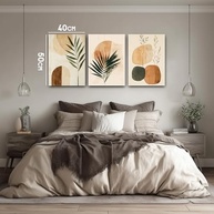 Kit 3 Quadros Decorativos Canvas Abstrato 40x50cm - Transforme Seu Espaço com Estilo Moderno - imagem 4