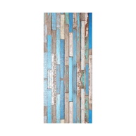 Adesivo Decorativo Porta Ripas de Madeira Tons de Azul - Transforme sua Decoração com Estilo - imagem 1