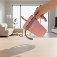 Copo de Transição Infantil 240ml com Canudo de Silicone Anti-Vazamento e Tampa Higiênica - Rosa - imagem 4