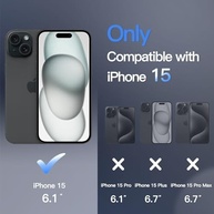 JETech Capa Magnética para iPhone 15 (6.1") - MagSafe, Fosca Translúcida e Anti-Choque (Preta) - imagem 3