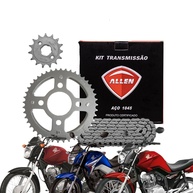 Kit Relação Transmissão Titan 150 Fan 150 CG 150 (2004-2015) Aço 1045 Allen - imagem 1
