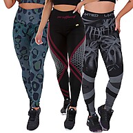Legging Fitness Mescla: Kit 3 Sem Transparência - imagem 2