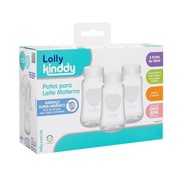 Lolly Kit 3 Potes para Leite Materno Transparente - Armazenamento Seguro e Prático - imagem 2