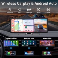 Tela CarPlay 10.4" 4K com Câmeras Frontal e Traseira - Conectividade Sem Fio e Espelhamento para Android/iOS - imagem 3