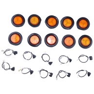 Luzes de Freio Traseiras Redondas LED Amarelas 5cm - Segurança e Estilo para seu Caminhão/Reboque - imagem 1