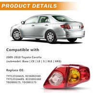 Kit 4 Luzes Traseiras Toyota Corolla 2009-2010: Lado Motorista e Passageiro, Vermelho Original - imagem 3