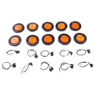 Luzes de Freio Traseiras Redondas LED Amarelas 5cm - Segurança e Estilo para seu Caminhão/Reboque - imagem 3