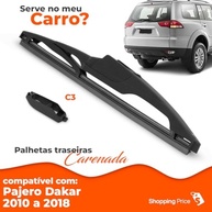 Palheta Limpadora Para-Brisa Traseiro Vigia Pajero Dakar 12" Silicone Carenada - imagem 4