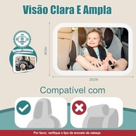 Espelho Retrovisor Carro para Banco Traseiro: Visão Ampla, Estável e Inquebrável (19x29cm) - imagem 4