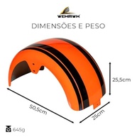 Paralama Traseiro Wehawk Personalizado para X7/X8 - Estilo Laranja/Preto e Proteção Superior - imagem 3