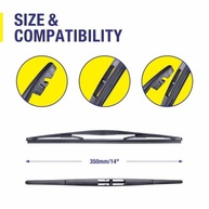 Lâmina Limpador Traseiro 14" 5 PLUS para Honda CRV, Fit, Pilot e Acura RDX - Limpeza Impecável! - imagem 4