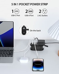 BEVA Filtro de Energia Travel Essentials: Seu Aliado de Viagem com USB-C e Proteção contra Surtos - imagem 3