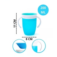 Copo de Treinamento 360° com Alça Anti-Vazamento para Bebês - Rosa 200ml - imagem 3