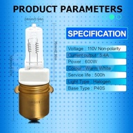Lâmpada Halógena SOFOC P40S 600W: Iluminação Potente e Econômica para Trens, Palcos e Neblina - imagem 4