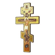 Cruz Ortodoxa Russa de Madeira com Três Barras - Crucifixo Bizantino 20cm para Decoração Religiosa - imagem 3