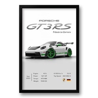 Quadro Porsche 911 GT3 RS Tribute - Impressão Premium 40x60cm com Moldura de Madeira - imagem 2