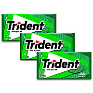 Trident Menta: Kit 3 Chicletes Sem Açúcar 8g - imagem 1