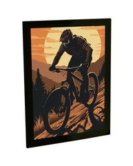 Quadro Decorativo Bicicleta Trilha Ciclismo - Ilustração Moderna para Sala e Quarto - imagem 2