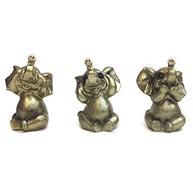 Trio de Elefantes Decorativos em Resina - Kit com 3 Peças Coloridas para Decoração de Ambientes - imagem 4