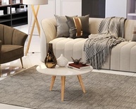 Mesa de Centro Dubai - Design Redondo Tripé Moderno para Sala - imagem 1