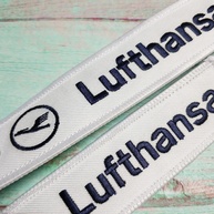 Cordão Lanyard Lufthansa Branco Bordado – Estilo Tripulação - imagem 3