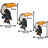 Trio de Quadros Tucano G - Decoração Tropical para Parede, Jardim e Varanda - imagem 4