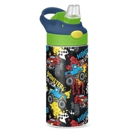 Garrafa de Água Infantil Monster Truck Preto - Canudo Pop-Up, Aço Inox Isolado, à Prova de Vazamento - imagem 2