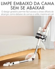 LILIN Aspirador de Pó Sem Fio i7 - Superprático, com Tubo Flexível e 8 Acessórios - imagem 3