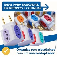 Kit 2 Adaptadores Benjamim 4 Tomadas 10A/20A Bivolt Padrão Brasileiro - Conecte Tudo! - imagem 4