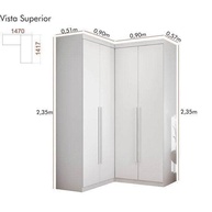 Guarda-Roupa de Canto 4 Portas 4 Gavetas Tuim Espresso - Design Moderno e Organização Inteligente - imagem 2