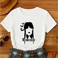 Camiseta Wandinha 100% Algodão – Estilo Gótico Tumblr - imagem 1