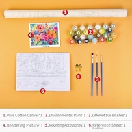 TUMOVO Pintura por Números - Kit Completo com Tela 40x50cm, Tintas Acrílicas e Pincéis para Adultos e Crianças - imagem 5
