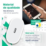 Carregador Turbo 25W USB-C p/ iPhone X, 11, 12, 13, 14, SE - Cabo Lightning Reforçado e Fonte Ultra Rápida UTBX® - imagem 4